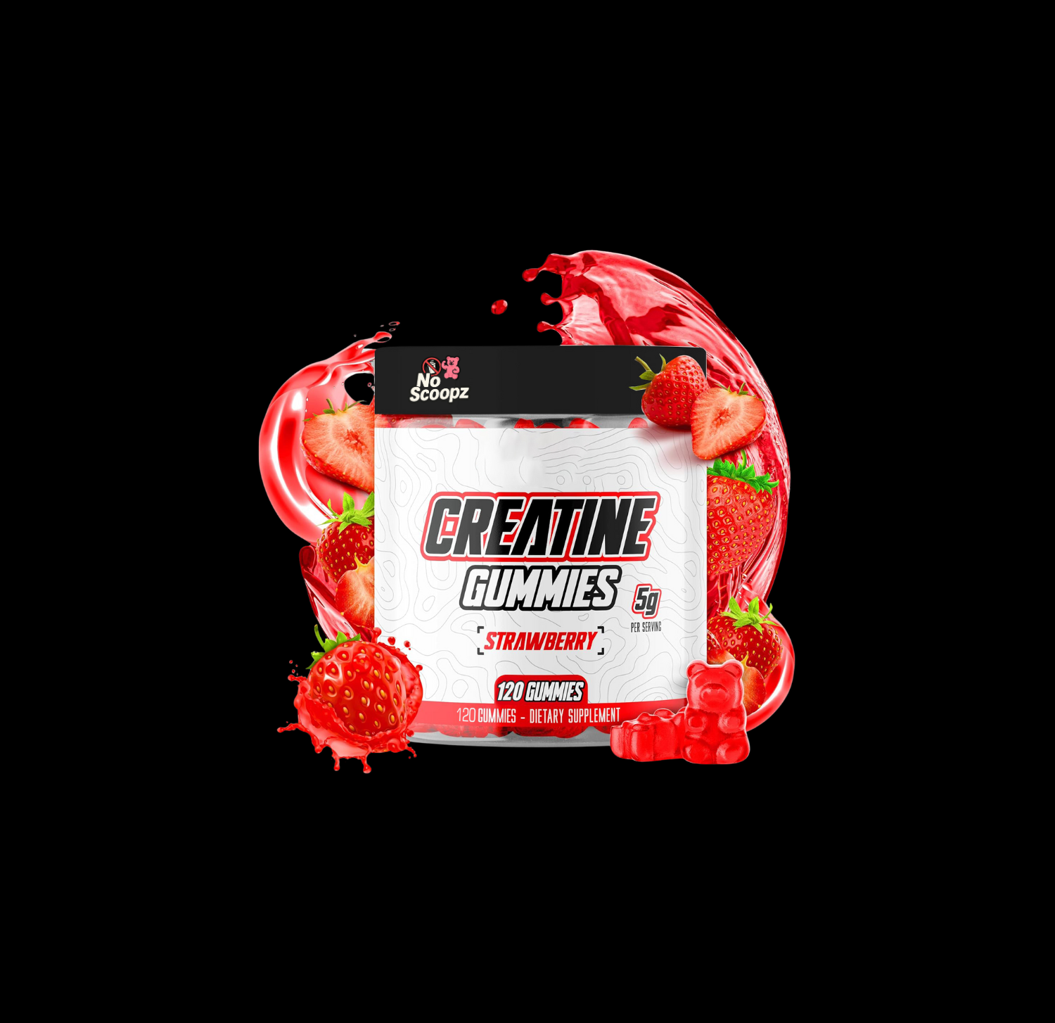 Creatine Gummies – 5g per Serving | NoScoopz™ Strawberry